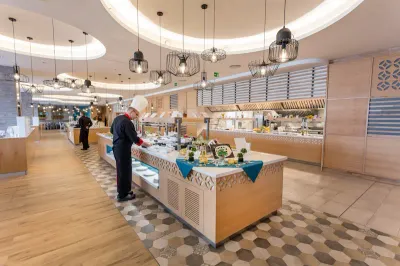 Outdoor restaurant terrace overlooking the Black Sea